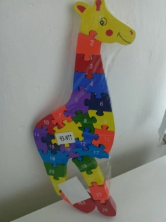 Dřevěné puzzle žirafa